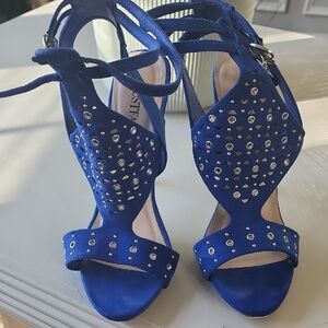 JustFab Royal Blue Studded Heels